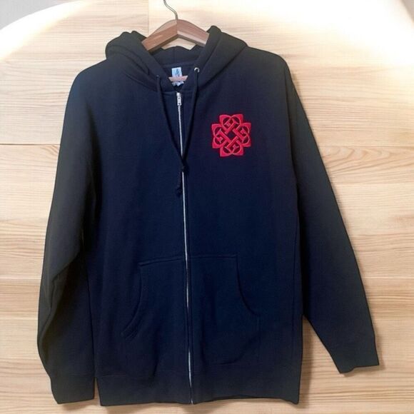 Independent Trading Co. Black Hoodie With Graphic On Front Chest & Back Sz L - Picture 1 of 8